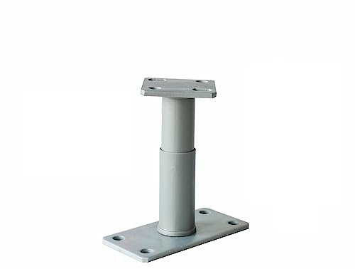 Pfostenträger verschiedene Ausführungen nach Wahl höhenverstellbar und/oder seitenverstellbar (ohne Schwerlastanker, P-Pfostenträger höhenverstellbar mit Grund-/Auflageplatte) Silber