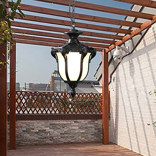 Chao Zan Außen Rerto Hängelampe, E27 max 60W Hängeleuchte Pendellampe IP55 Terrasse/Garten/Pavillon Laterne,ohne Birne (PWDP06)