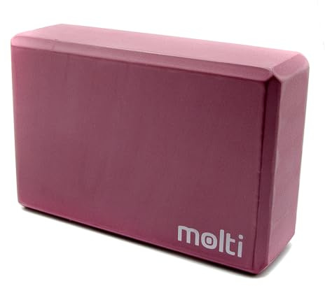 Molti Yoga Block Yogaklotz aus Naturkork und Schaumstoff 23x15x7,5cm Blöcke für Yoga-Asanas Stretching Meditiation Pilates Fitness Spagat (Schaumstoff - Lila)