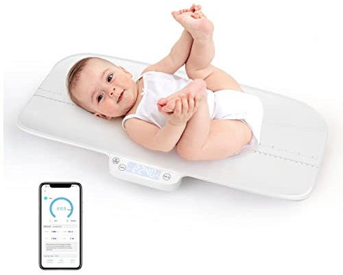 COSTWAY Báscula Bebe, Báscula Multifuncional para Bebés con 4 Modos de Medición, Báscula Infantil Digital Precisa, Báscula Digital con Pantalla LCD para Bebés y Mascotas