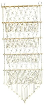 DimyFew Hängender Organizer, Netzhängematte für Stofftiere, Aufbewahrung für Plüschtiere, Wanddekoration, Beige