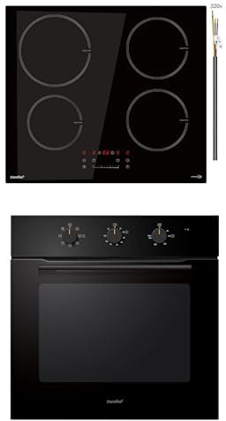 COMFEE' Built-in Induction Hob with 4 Zones, Touch control, Automatic Switch-Off, Child Safety Lock, No Plug Included + COMFEE' 60cm Built-in Electric Oven, 60 Litre, 8 Oven Function with Air Fry