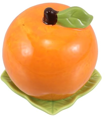 Cabilock Dispensador De Palillos De Dientes con Forma De Naranja Dispensador De Hisopos De Algodón Frasco Frasco De Almacenamiento con Forma