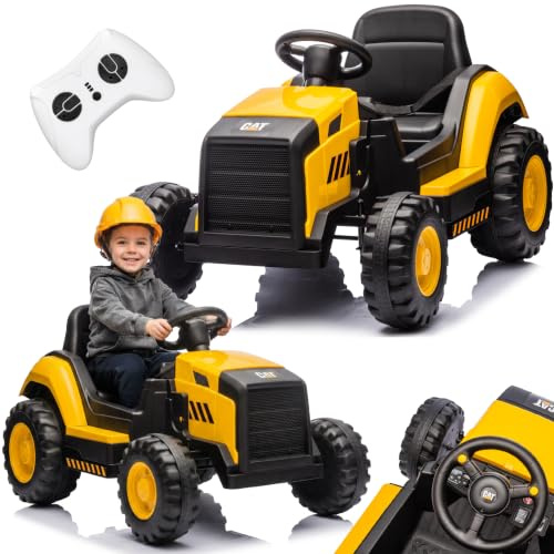 SUN BABY CAT Elektrisk Traktor för Barn 12V 3-6 År | fjärrkontroll, MP3 USB, säkerhetsbälte, barnfordon