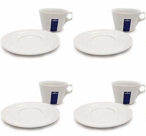 Holland Plastics 4 X Coffee/Americano/Porcelain Cups and Saucers