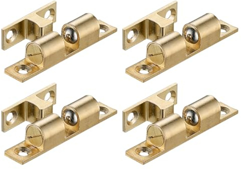 JQK Cabinet Door Catch, Closet Ball Tension Latch, Solid Brass 4 Pack 70mm, HBC200-P4