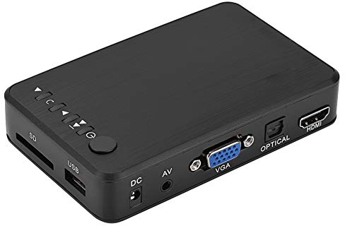 Garsent Lecteur Multimédia, 1080P HD HDMI Audio et Vidéo Lecteur Multimédia Support USB, Carte SD, Disque Dur avec Télécommande IR, 110V-240V.(EU)