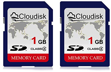 Cloudisk Pack of 2 SD Card 1GB Class 4 Flash Memory Card 1G SLC Stanard Secure Digital Cards (1GB)