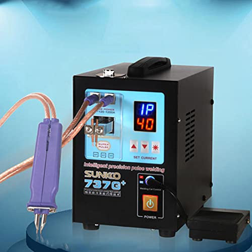 XYEJL Saldatore a Punti per Batterie 4.3kw,Saldatrice a Punti a Impulsi 737G+,con Penna a Induzione/Sistema di Raffreddamento per Grandi Batterie,110V