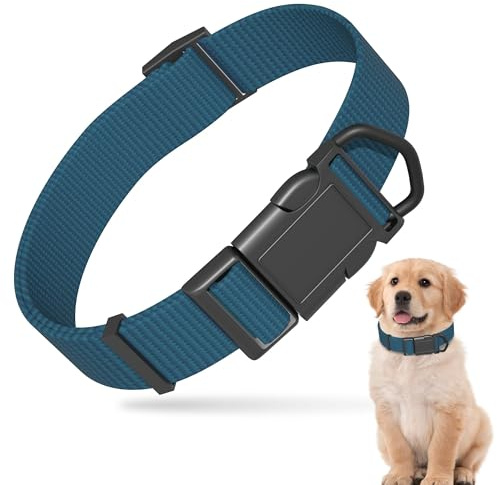 PawHuggies Blue Dog Collar for Small Dogs, Breathable, Anti-Odor & Soft, Comfortable for Sensitive Skin Puppies, 90% Bamboo Rayon, Adjustable Quick-Release Buckle Pet Collar for Chihuahuas Frenchie