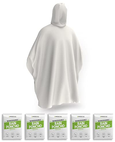 Hagon PRO Disposable Rain Ponchos for Adults (5 Pack)