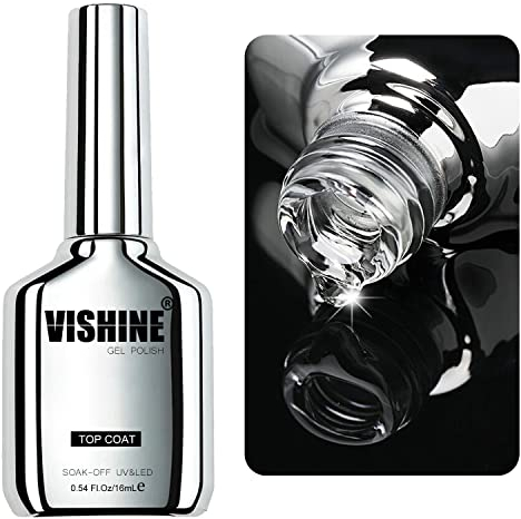 Vishine 16ml Gel Polish No Wipe Top Coat - Ultra Glänzender Finish und Langanhaltend, Soak Off Nagellack