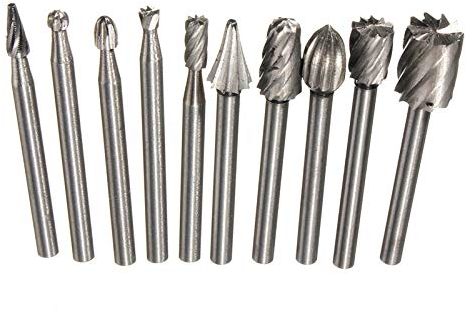 JKUHA 10 stücke Mahlen grat Burt professionelle Durable Stahl grat mahlende bit Holz schnitzen rasp für 1/8 'Schaftwerkzeug