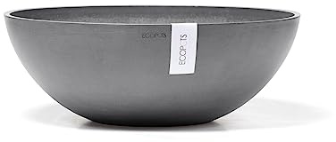 Ecopots Blumentopf Vienna Grau - Durchmesser Ø 50 cm rund groß - Pflanzentopf aus Recycling Kunststoff - Übertopf modern für Indoor und Outdoor