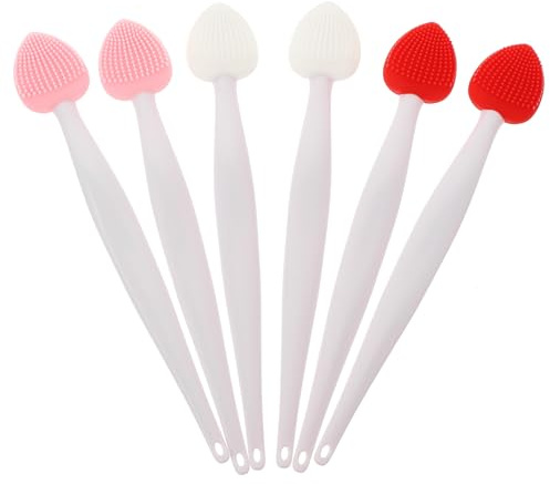 POPETPOP 6 Stück Silikon Nasenbürste mit Ergonomischem Design Leichte Manuelle Gesichtsreinigungsbürste für Schonende Nasenreinigung und Peeling Geeignet