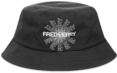 Fred Perry Unisex Fischerhut aus Baumwolle mit Markenlogo in Schwarz, Schwarz , S