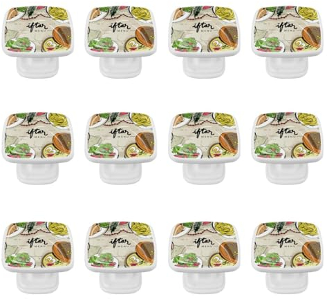 12 tiradores cuadrados para cajones con tornillos Iftar Ramadhan Menu Food on Traditional Tajine