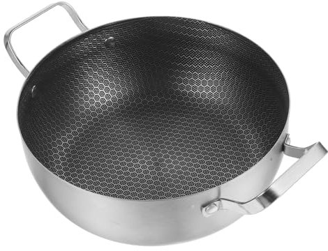 MOLUCKFU Edelstahl Bratpfanne Mit Wabenstruktur Antihaftbeschichtung Doppelgriff Für Küche Eierkocher Pfannkuchenpfanne Kleine Bratpfanne Für Eier Kochpfanne Aus Metall