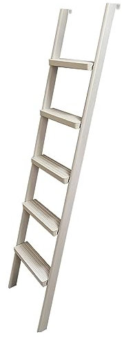 Trittleitern Holzstufen & Metallleiter Weiß, Hochleistungs-Etagenbettleiter-Ersatz für Wohnmobil, Sicherheits-Trittleiter für Zuhause, Leichte Hängeleiter (Größe: 155 cm (61 Zoll) H)