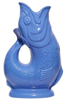 The Original Gluggle Jug – Carafe à glug en forme de poisson – Pichet décoratif pour eau, cocktail, vin et gin – 28 cm 1,4 l – Fabriqué à la main en Grande-Bretagne