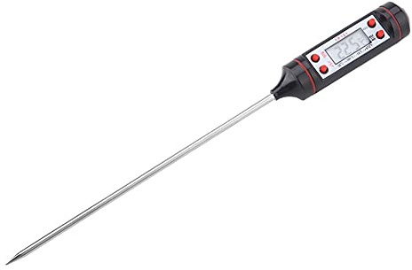 Thermomètre à Viande Numérique à Lecture Rapide avec écran LCD, Sonde pour Barbecue, Confiture, Pâtisseries, Friteuse et Température du Lait, Facile à Utiliser