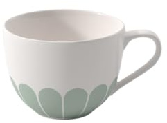 Villeroy & Boch - Fleur vert Kaffeetasse Grün, Spülmaschinenfest, Mikrowellensicher, Tasse für Kaffee oder Tee, Kaffeebecher, Becher Blumenmuster, Capuccino Tasse, Teetasse, Premium Porzellan
