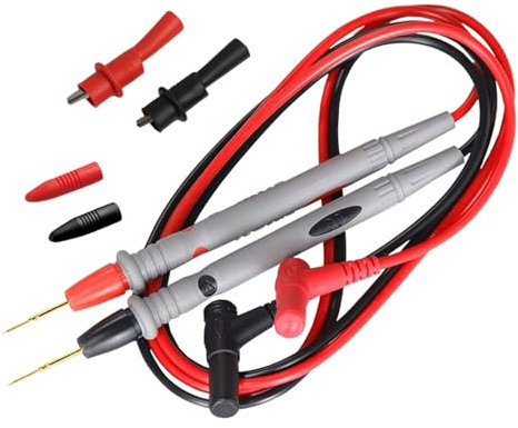 Multímetro Digital Universal PT1005, PT1005 Cables de Prueba para Multímetro Digital Universal, 1000V 20A, Incluye Sondas de Aguja y Pinzas de Cocodrilo para Uso Profesional y Doméstico