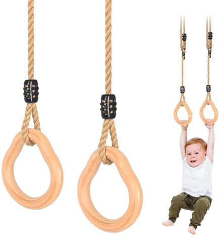 Trapez Schaukel, Trapez Schaukel Outdoor mit Ringe Multifunktions Schaukel Trapez Kinder mit Verstellbarem Hanfseil Kinderschaukel Turngeräte für Kinder Indoor Outdoor