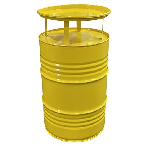 Generisch Fassmöbel Stehtisch Bistro-Tisch Design Partytisch Gelb Ø 57cm Höhe 108cm