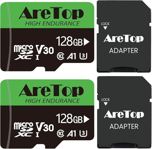 AreTop 128GB Micro SD Karte 2er Pack, U3 90MB/s für Kamera