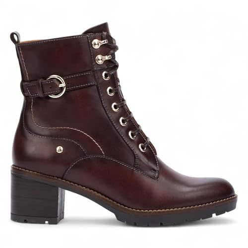Infinity kvinnors läder mid-Heel Combat Ankle Biker Boots - Llanes, Caoba brun, 39 EU