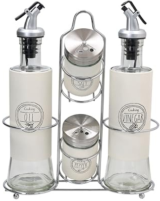 Tognana, Menage 4 pezzi Bristol, Acciaio-Vetro, Beige