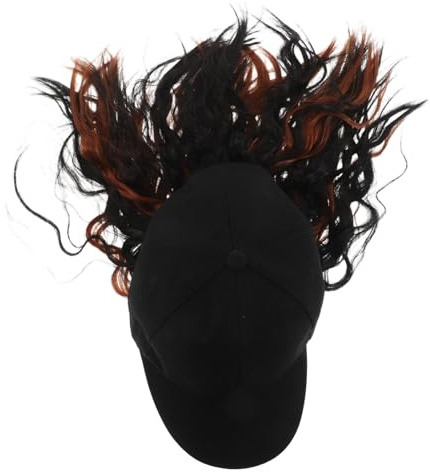 WEKADRIN Wig Cap Baseball Hat Bob Wavy Hair Extensions for Women Teen Girls Hairpiece for Everyday Wear and Casual Outings