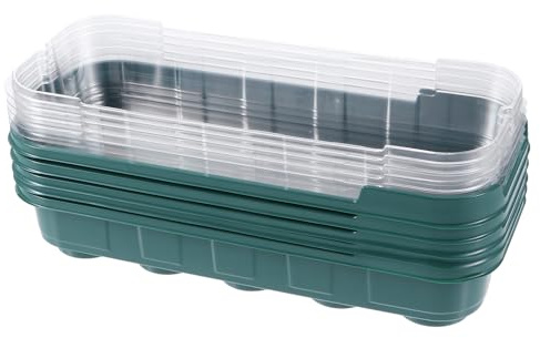 Generico Vassoio Germinazione Piante in Plastica Coperchio, Set da 5 Pezzi per Coltivazione Domestica, Calore e Tenuta Stagna per Semina Facile e Professionale