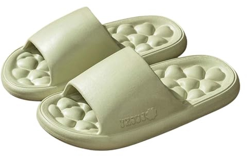 Badtofflor för kvinnor och män badskor, halkfria molnskor, lätta, supermjuka badpantoletter, ergonomiska badtofflor för hemmet, strand, pool, sandaletter, Grön, 36 EU