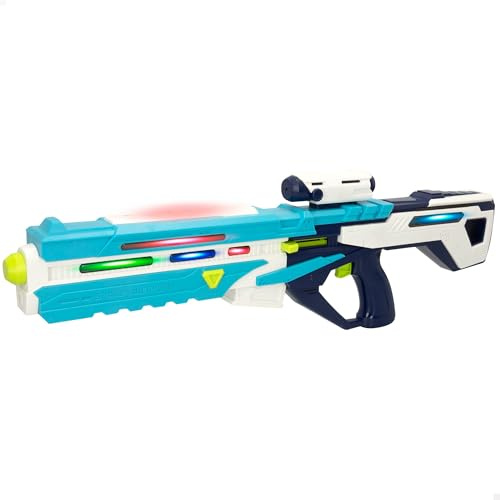 ColorBaby Warriors 49842 Pistolet Spatial avec lumières et Sons, Design futuriste, 2 Piles AA incluses, Jouet pour Enfants, recommandé à partir de 3 Ans