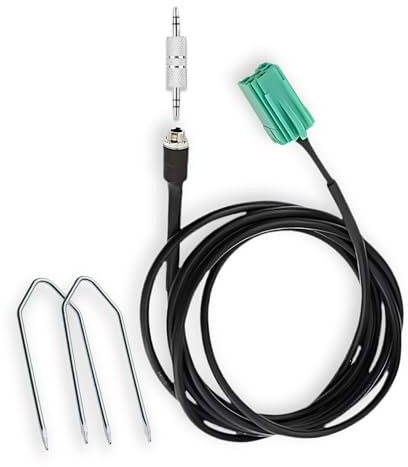 1neiSmartech Cavo AUX Jack Femmina con Adattatore Connettore Doppio Maschio e Kit Estrazione, Compatibile con Renault Clio Megane Scenic Twingo, per Radio Update List