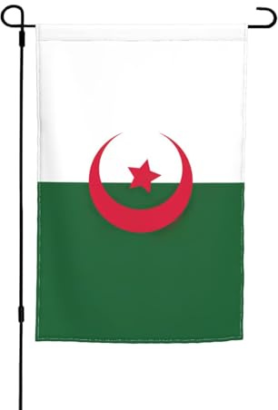Drapeau de l'Algérie imprimé drapeau de jardin 30 x 45 cm double face petite toile de jute cour extérieur décoration intérieure