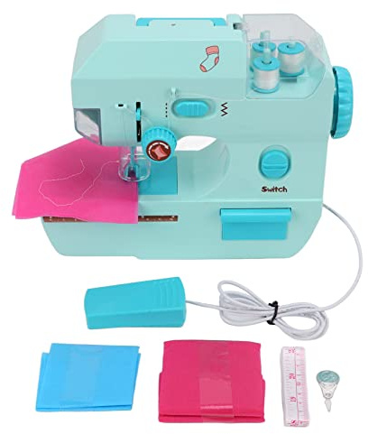 POENVFPO Mini Machine à Coudre pour Enfants, Machine à Coudre Portable en ABS avec Interrupteur à Pédale, Compacte, Légère et Facile à Utiliser, Excellent Cadeau pour les Débutants âgés