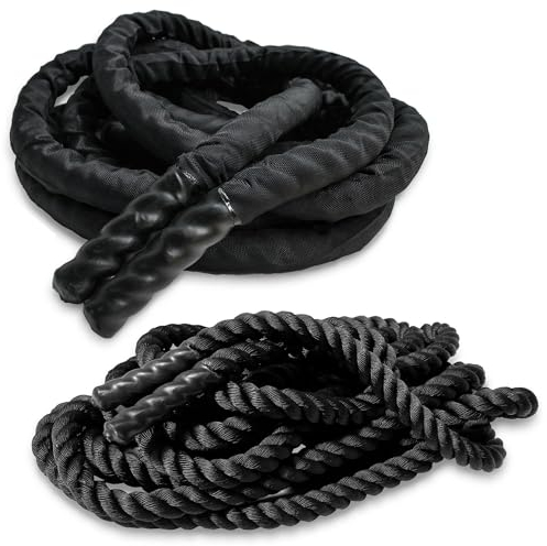 Sport-Thieme Battle Rope | Hochwertiges Trainingsseil, Schwungseil für Indoor, Outdoor | Mit oder ohne Nylon-Ummantelung | 10-15m | 7-11kg | ø 35 mm | Polypropylen, Polyester