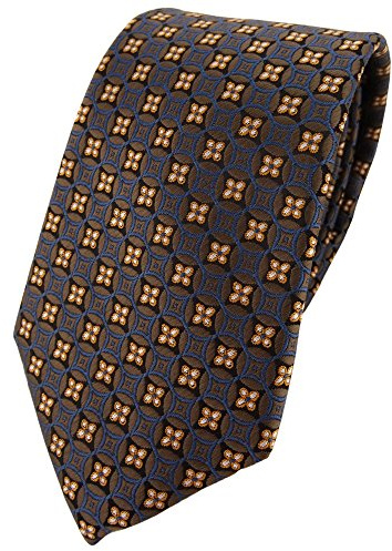 TigerTie Designer Krawatte in braun dunkelbraun blau silber gemustert
