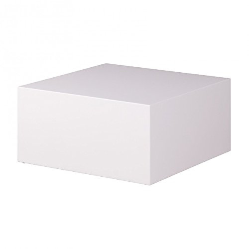 FineBuy Couchtisch MONOBLOC 60x60x30 cm Hochglanz Weiß, Quadratisch | Wohnzimmertisch Cube aus MDF lackiert, Sofatisch mit stabilem Stand, Loungetisch mit Ablagefläche