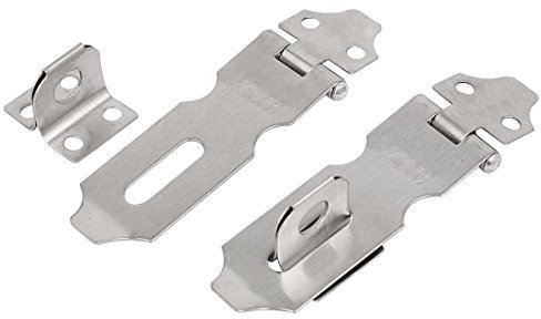 sourcing map 2pcs Schlafzimmer Tor Tür Edelstahl Vorhängeschloss Haspe Heftklammer 74mm Länge DE de