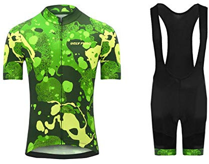 Bike Wear Conjunto Ropa MTB Equipacion Traje Ciclismo Hombre para Verano, Maillot Ciclismo Hombre+Bib Culotte Ciclismo Culote Bicicleta ESH19DJ09