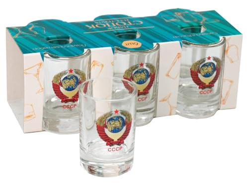 Olymp Vodkagläser Wodkagläser-Set Wappen SSSR 6 Schnapsgläser