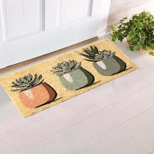 parpyon® Zerbino Ingresso casa Divertente Vulcano Piccolo cm 53x23 Tappeto Antiscivolo entrata scalino per Interno da Esterno tappeti Moderni in Cocco (CM 23X53, Disegno-2)