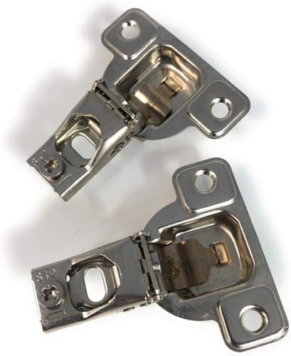 Salice E-Centra Bisagra de metal niquelado de 106 grados de 1/2 pulgada con marco de rosca y 2 cámaras