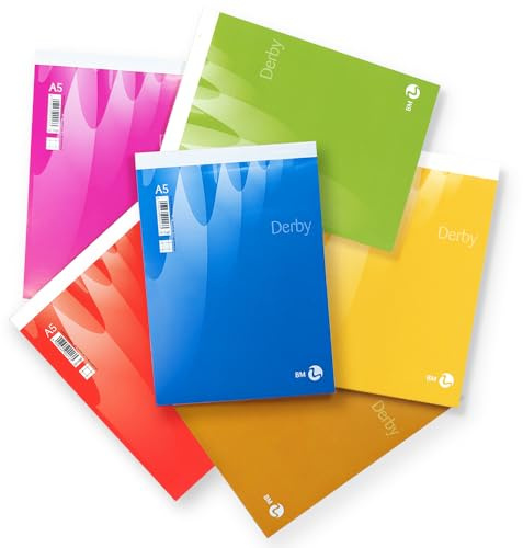 Bm – BeMore – Notes Derby 0100013 – Blocco Note Punto Metallico – Formato A5 (15Cm X 21Cm) – Rigatura 5Mm Senza Margini – Quadretti 5Mm – Carta 60G/Mq – Confezione 10 Pezzi