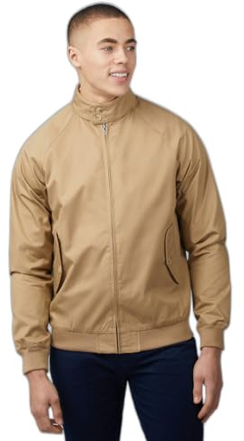 Ben Sherman signatur beige Harrington jacka – original herr Harrington från The Classic Mod märke – retro stil rock för män