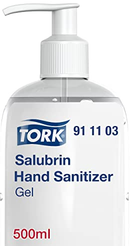 Tork Feuchtigkeitsspendendes Salubrin Händedesinfektionsgel Pumpflasche,Flüssigkeit, Unparfümiert, EN 1500 & EN 14476, 1 × 500 ml, 911103